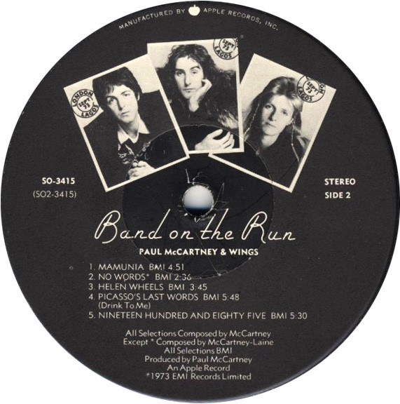 Wings - Band On The Run | Apple Records (SO-3415) - 4 Wings - Band On The Run | Apple Records (SO-3415) - 4