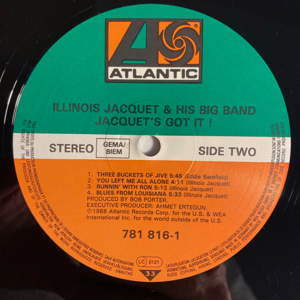 Illinois Jacquet & His Big Band - Jacquet's Got It | Atlantic (781 816-1) - 4