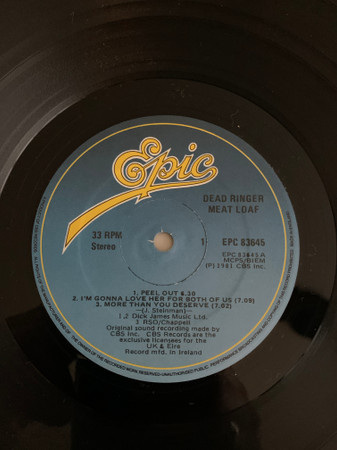 Meat Loaf - Dead Ringer | Epic (EPC 83645) - 4 Meat Loaf - Dead Ringer | Epic (EPC 83645) - 4