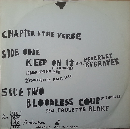 Chapter And The Verse - Keep On It | Unheard Records (BY 002) Chapter And The Verse - Keep On It | Unheard Records (BY 002)