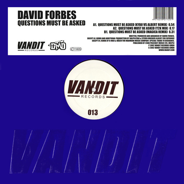 David Forbes - Questions Must Be Asked | Vandit Records (013)