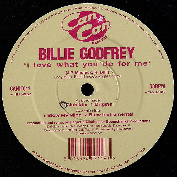 Billie Godfrey - I Love What You Do For Me | Cancan (CANIT011) Billie Godfrey - I Love What You Do For Me | Cancan (CANIT011)