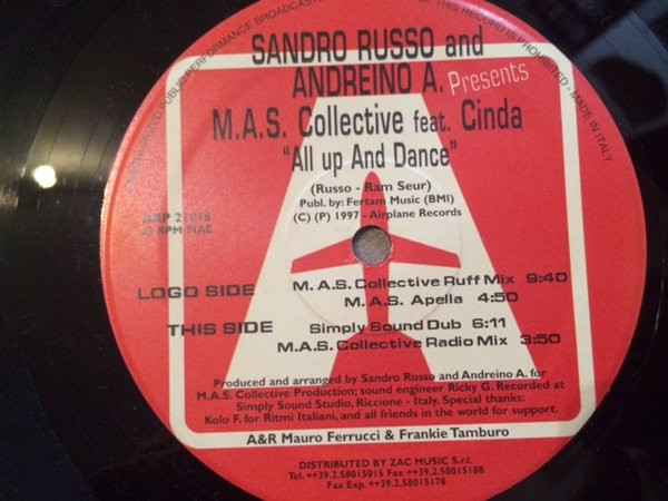 Sandro Russo  &  Andreino A.  &  M.A.S. Collective  &  Cinda - All Up And Dance | Airplane! Records (ARP 21016)