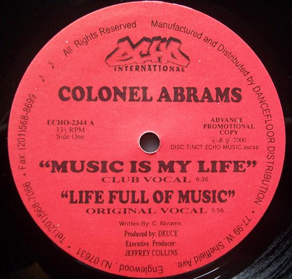 Colonel Abrams - Music Is My Life | Echo International (ECHO 2344)