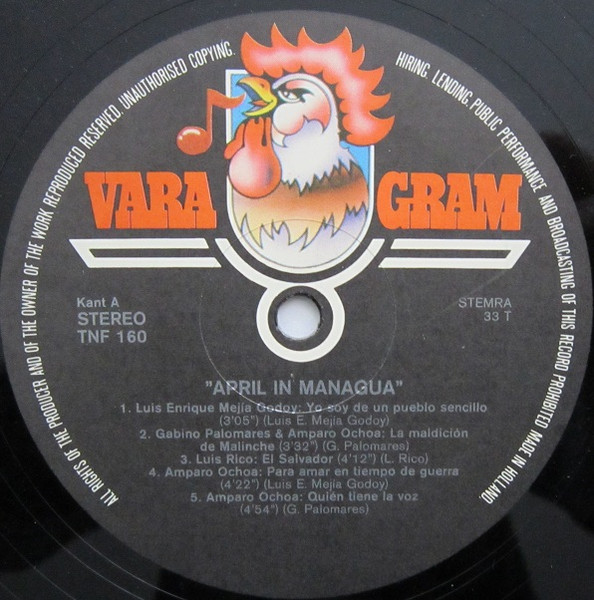 Various - April In Managua - The Central American Peace Concert | Varagram (TNF 160) - 4