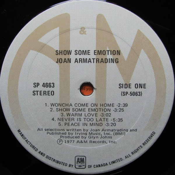 Joan Armatrading - Show Some Emotion | A&M Records (SP 4663) - 3