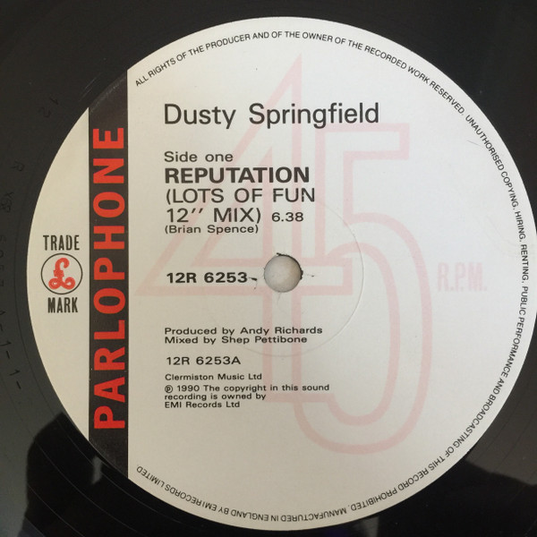 Dusty Springfield - Reputation | Parlophone (12R 6253)