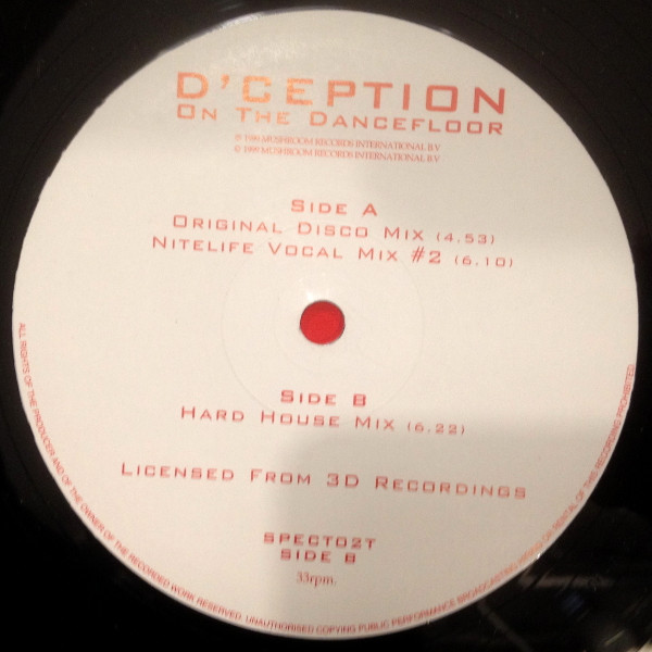 D'Ception - On The Dancefloor | 48K (Forty Eight K Records) (SPECT02T) - 3