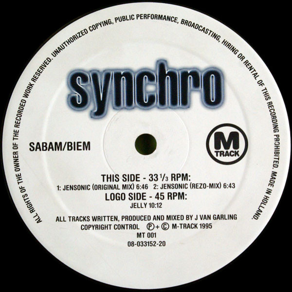 Synchro - Jelly / Jensonic | M-Track (MT 001)