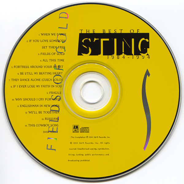 Sting - Fields Of Gold: The Best Of Sting 1984 - 1994 | A&M Records (31454 0269 2) - 3