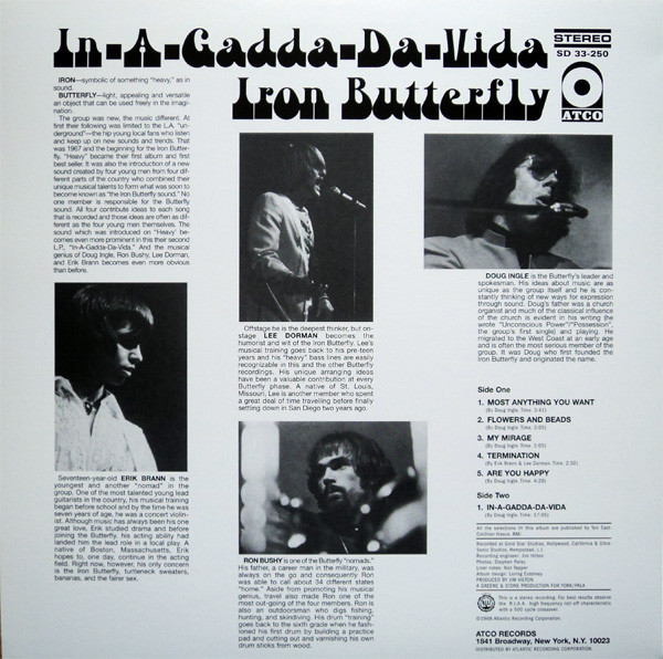 Iron Butterfly - In-A-Gadda-Da-Vida | ATCO Records (SD 33-250)