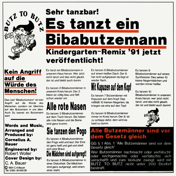 Butz To Butz - Es Tanzt Ein Bibabutzemann | Polydor (867 291-1) Butz To Butz - Es Tanzt Ein Bibabutzemann | Polydor (867 291-1)