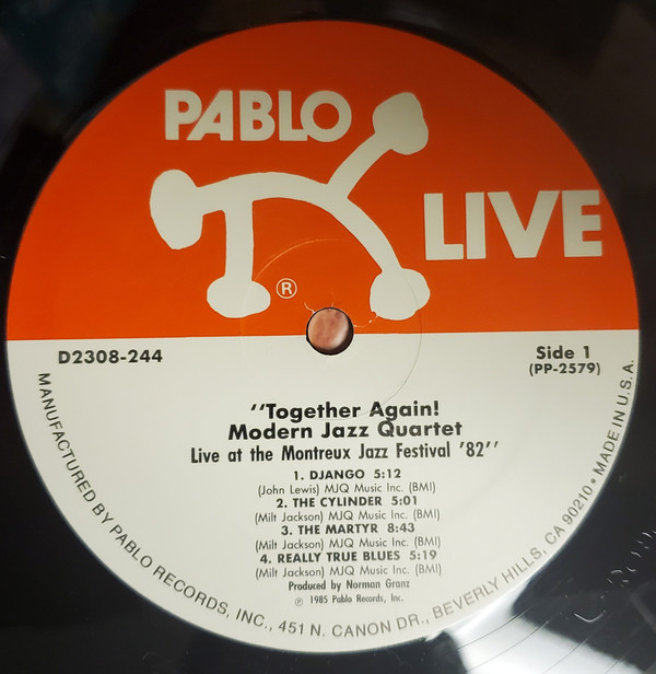 The Modern Jazz Quartet - Together Again! Live At The Montreux Jazz Festival '82 | Pablo Live (D 2308-244) - 2