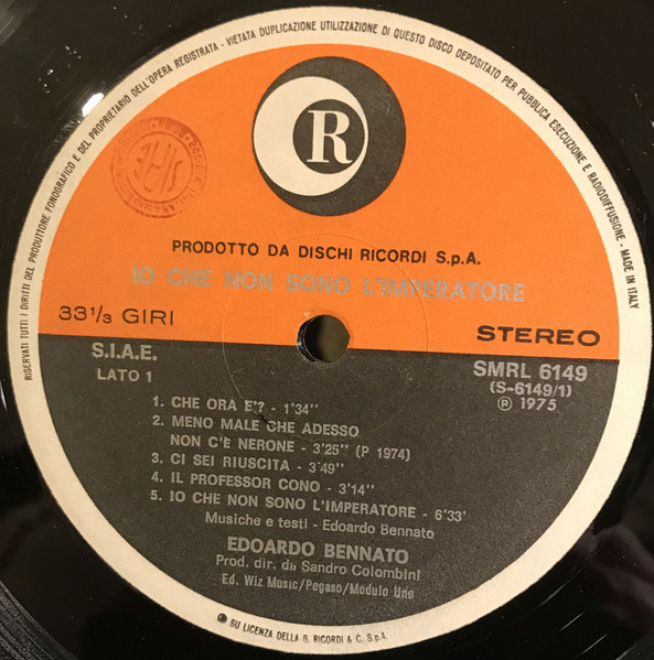 Edoardo Bennato - Io Che Non Sono L'Imperatore | Ricordi (SMRL 6149) - 4 Edoardo Bennato - Io Che Non Sono L'Imperatore | Ricordi (SMRL 6149) - 4