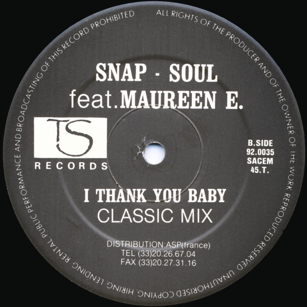 Snap-Soul Featuring Maureen E. - I Thank You Baby | TS Records (92.0035) - 4