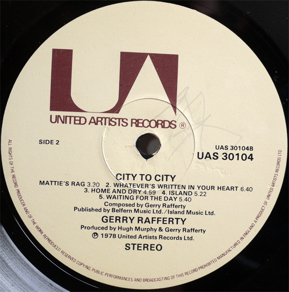 Gerry Rafferty - City To City | United Artists Records (UAS 30104) - 4 Gerry Rafferty - City To City | United Artists Records (UAS 30104) - 4
