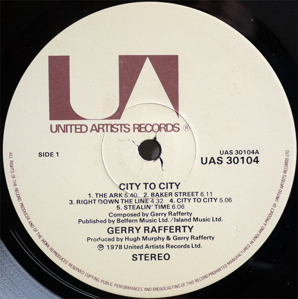 Gerry Rafferty - City To City | United Artists Records (UAS 30104) - 3 Gerry Rafferty - City To City | United Artists Records (UAS 30104) - 3