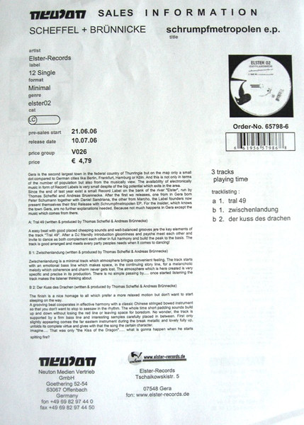 Scheffel & Brünnecke - Schrumpfmetropolen E.P. | Elster Records (Elster 02)