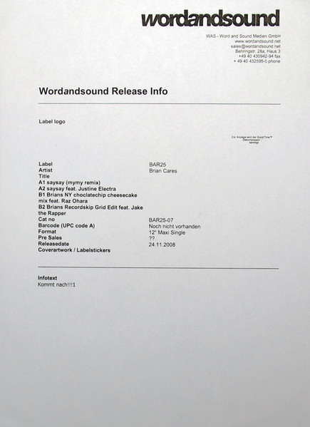 Brian Cares - Fingerprints | BAR25 (BAR25-07) - 2 Brian Cares - Fingerprints | BAR25 (BAR25-07) - 2