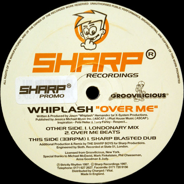 Whiplash - Over Me | Sharp Recordings (SHARP 010) - 2