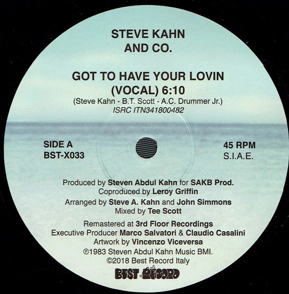 Steve Kahn And Co. - Got To Have Your Lovin | Best Record Italy (BST-X033) - 2