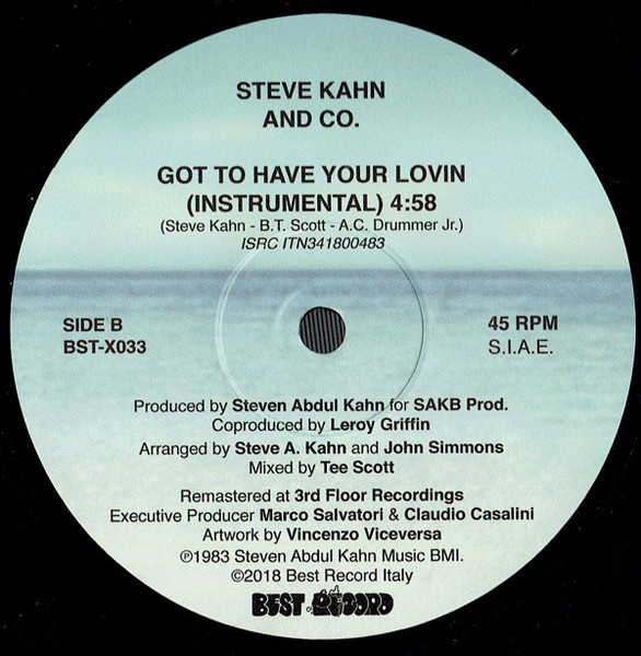 Steve Kahn And Co. - Got To Have Your Lovin | Best Record Italy (BST-X033) - 3