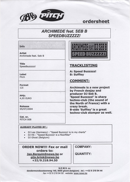 Archimede Feat. DJ Seb.B - Speed Buzzzzz! | Pitch (PITCH 008) - 3