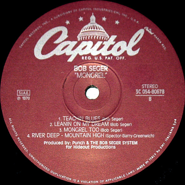 Bob Seger System - Mongrel | Capitol Records (3C 054-80678) - 3 Bob Seger System - Mongrel | Capitol Records (3C 054-80678) - 3
