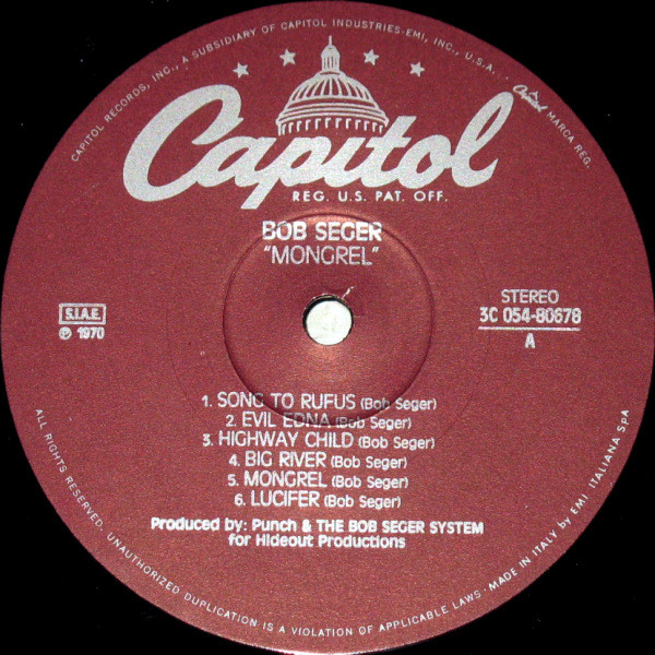 Bob Seger System - Mongrel | Capitol Records (3C 054-80678) - 2 Bob Seger System - Mongrel | Capitol Records (3C 054-80678) - 2