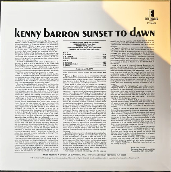 Kenny Barron - Sunset To Dawn | Time Traveler Recordings (TT-M002) - 2 Kenny Barron - Sunset To Dawn | Time Traveler Recordings (TT-M002) - 2