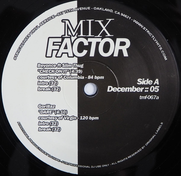 Various - Mix Factor (December :: 05) | Strictly Hits Vinyl Service (TMF-067)