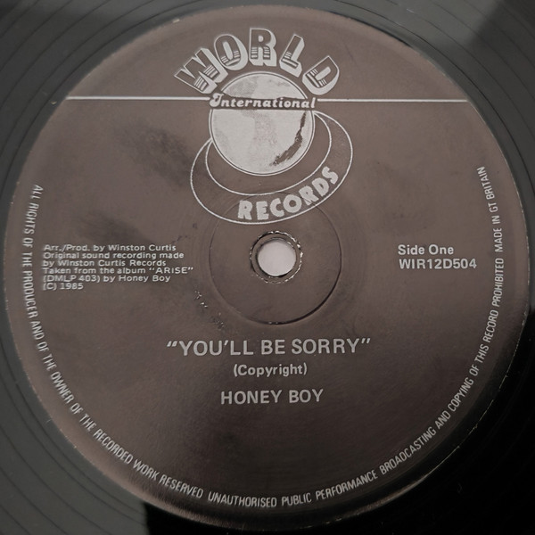 Honey Boy - You'll Be Sorry / Let's Talk It Over | World International Records (WIR12D504) - main