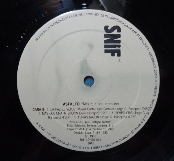 Asfalto - Más Que Una Intención | SNIF (LD-001.001) - 4