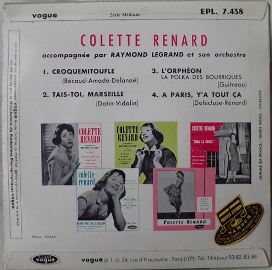 Colette Renard - 7 - Croquemitoufle | Disques Vogue (EPL 7.438) - 2
