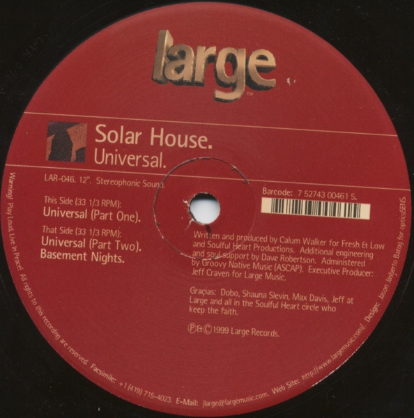 Solar House - Universal | Large Records (LAR-046) - 2