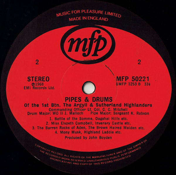 The Argyll And Sutherland Highlanders - Pipes & Drums Of | Music For Pleasure (MFP 50221) - 4