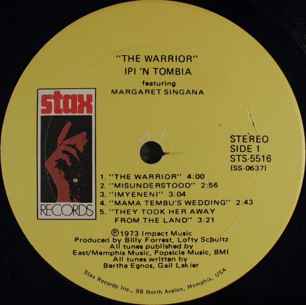 Ipi-Tombi Featuring Margaret Singana - The Warrior | Stax (STS-5516) - 3