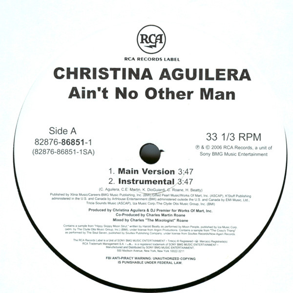 Christina Aguilera - Ain't No Other Man | RCA (82876-86851-1) - 2