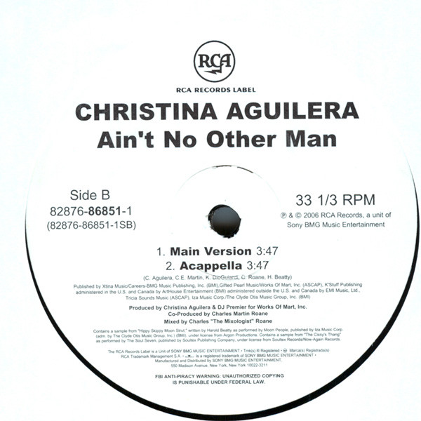 Christina Aguilera - Ain't No Other Man | RCA (82876-86851-1) - 3