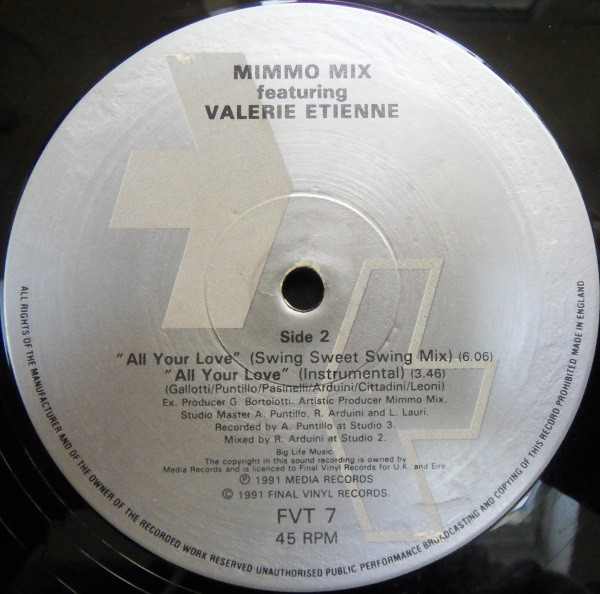 Mimmo Mix Featuring Valerie Etienne - All Your Love | Final Vinyl (FVT 7) - 4 Mimmo Mix Featuring Valerie Etienne - All Your Love | Final Vinyl (FVT 7) - 4