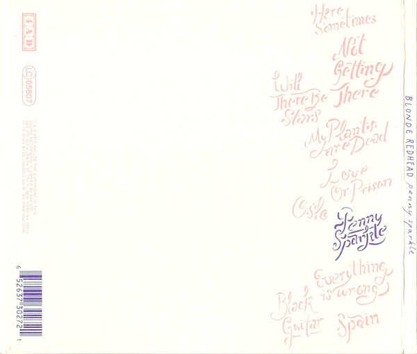 Blonde Redhead - Penny Sparkle (CD) | 4AD (CAD3X27CD) - 2 Blonde Redhead - Penny Sparkle (CD) | 4AD (CAD3X27CD) - 2