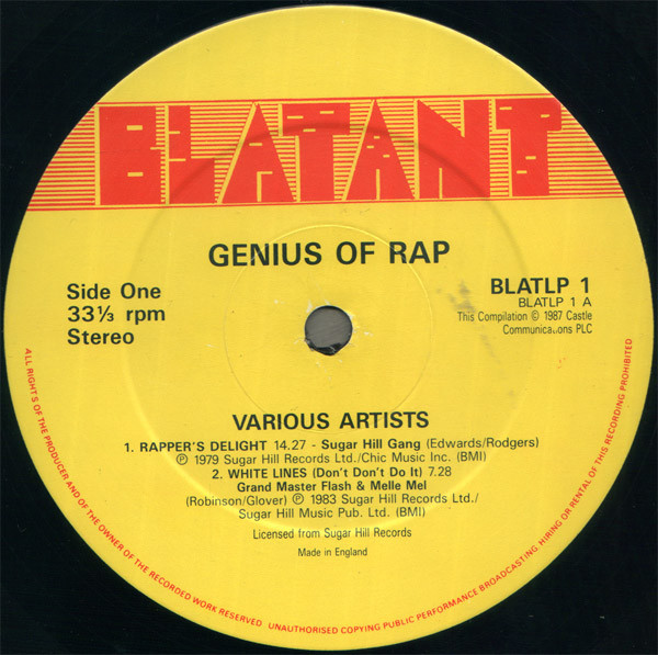 Various - Genius Of Rap - The Sugarhill Story | Blatant (BLATLP 1) - 3