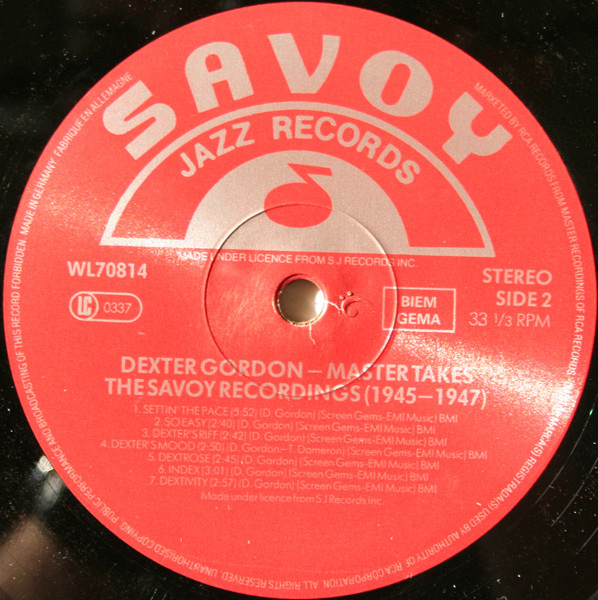 Dexter Gordon With Bud Powell , Fats Navarro & Tadd Dameron - Master Takes / The Savoy Recordings | Savoy Jazz (WL70814) - 4 Dexter Gordon With Bud Powell , Fats Navarro & Tadd Dameron - Master Takes / The Savoy Recordings | Savoy Jazz (WL70814) - 4