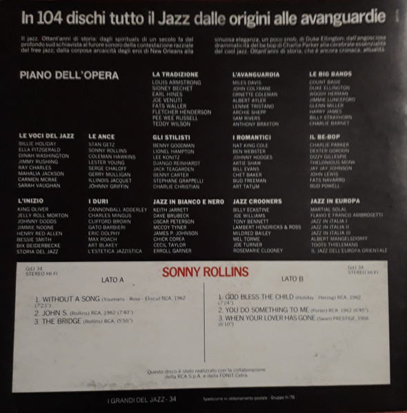 Sonny Rollins - Sonny Rollins | Fabbri Editori (GdJ 34) - 2