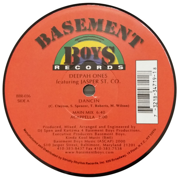Deepah Ones Featuring Jasper Street Co. - Dancin | Basement Boys Records (BBR-036)