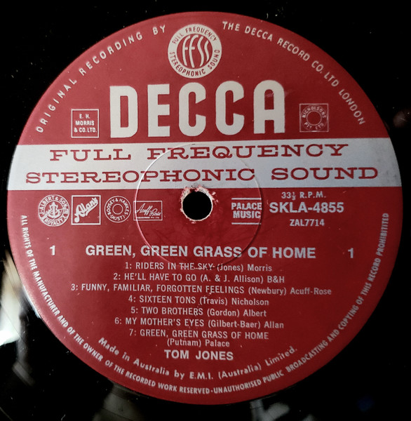 Tom Jones - Green, Green Grass Of Home | Decca (SKLA 4855) - 3