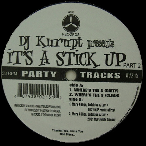 DJ Kurupt - It's A Stick Up Part 2 | AV8 Records (AV215) - main DJ Kurupt - It's A Stick Up Part 2 | AV8 Records (AV215) - main