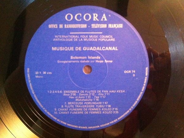 Hugo Zemp - Musique De Guadalcanal, Solomon Islands | Ocora (OCR 74) - 3 Hugo Zemp - Musique De Guadalcanal, Solomon Islands | Ocora (OCR 74) - 3