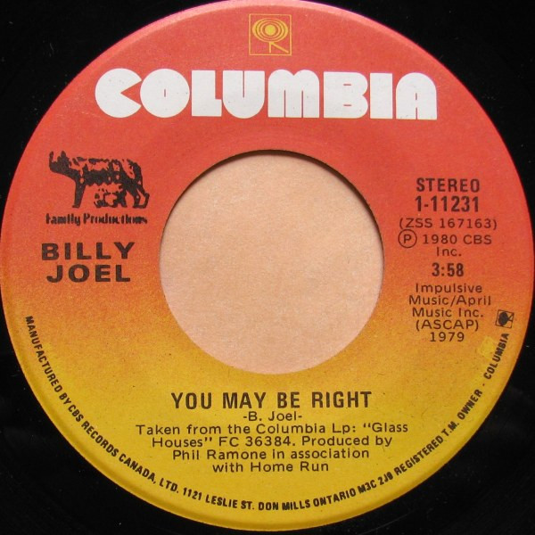 Billy Joel - You May Be Right | Columbia (1-11231)