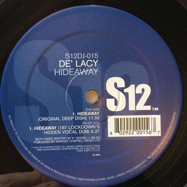 De'Lacy - Hideaway | S12 (S12DJ-015) - 3